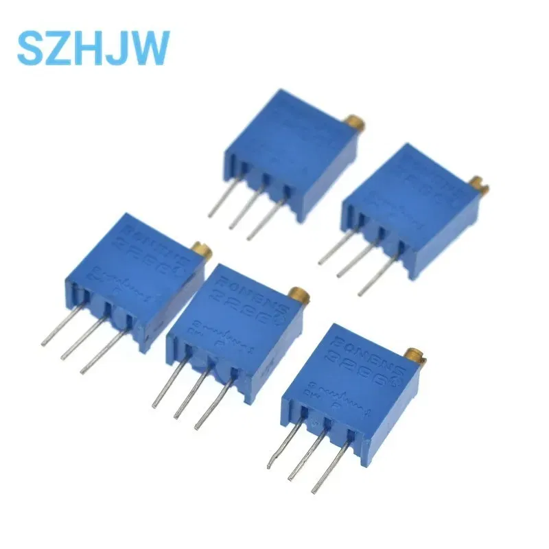Resistance: 2K Ohm - 10PCS 3296 potentiometer Kit High Precision 3296W Variable Resistor 100R -1M 200R 500R 1k 2k 5K 10K 20K 50K 100K 200k 500k