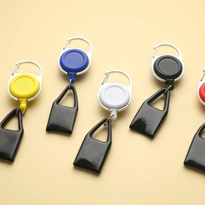 Color: Beige - Silicone Sticker Lighter Leash Safe Stash Clip Retractable Keychain Holder Cover Smoking Accessories Smoke Accesoires