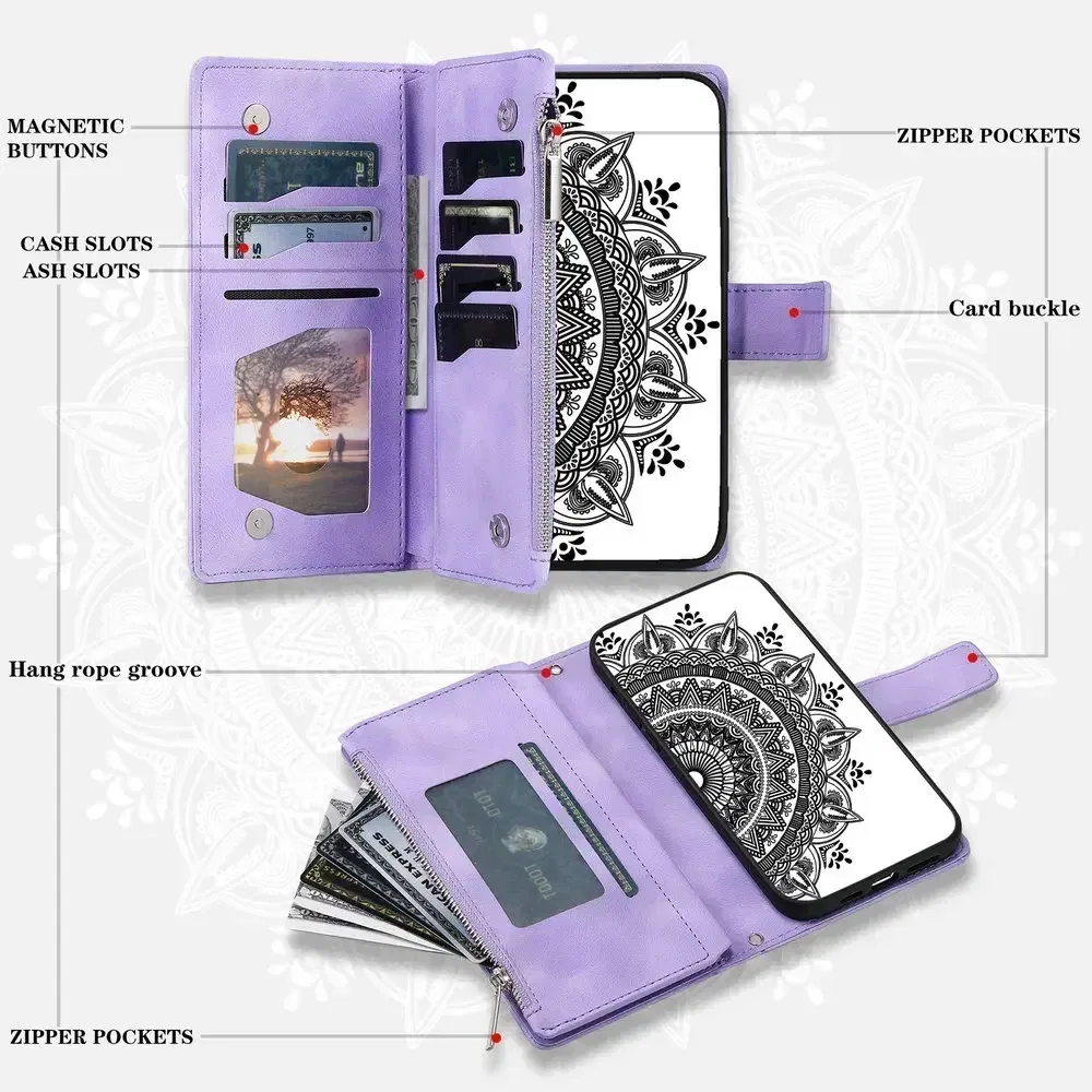 Material: Polyester, Color: PURPLE - 13T 12T 11T Leather Case For Redmi Note 12 Pro Plus 5G Flip Case Crossbody Zip Book Funda Xiaomi Redmi Note 13 Pro 11 12s 13c 4G