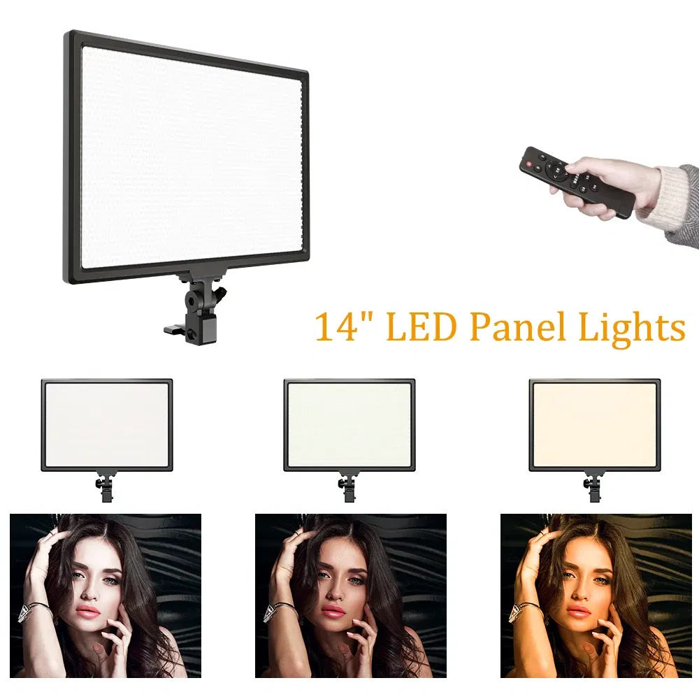 Color: BROWN, Ships From: CHINA - 14'' LED Video Light Photography Selfie Dimmable Panel Lighting Photo Studio Live Stream Fill Lamp Three Color With Tripod Stand