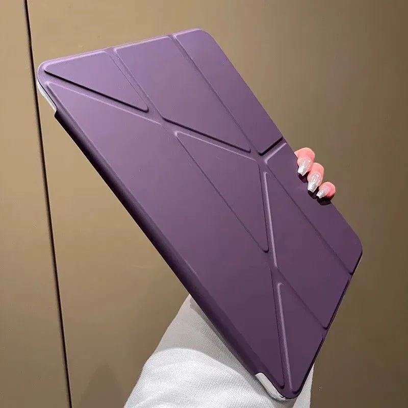 Color: GRAY, Size: FOURTEEN - Case Magnetic for iPad Air 11 Cover iPad Air 4 5 10th 10.9 9.7 7th 8th 9th Gen 10.2 3 pro 10.5 11 With Y-Shaped Fold Clasp Funda