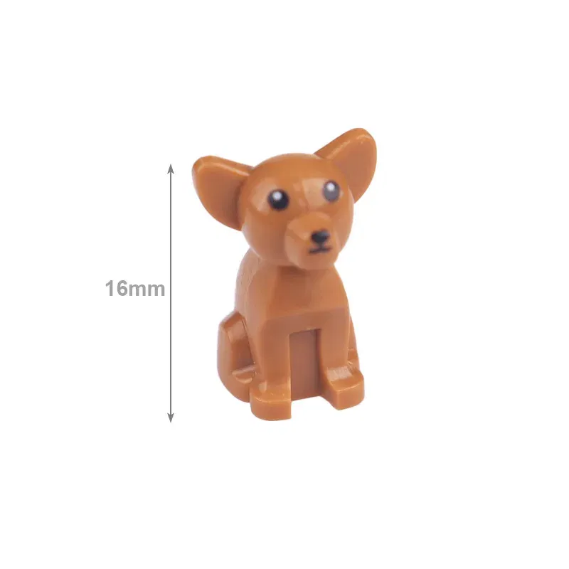 Color: light yellow - MOC City Animal Building Block Figures Hare Dairy Cow Squirrel Dolphin Pug DIY Farm Street View Accessories Bricks Toys Gifts