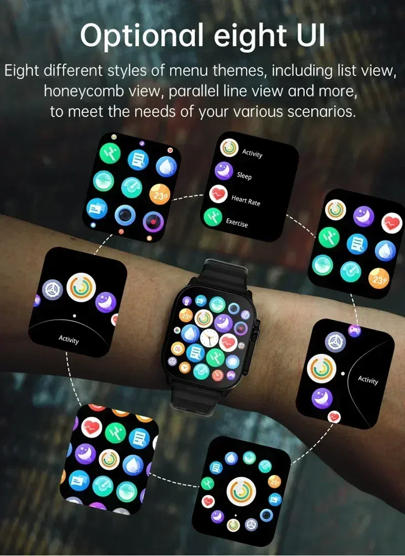 Color: Orange - New Smart Watch 9 Ultra Gen 2 Watch Ultra IWO Watch Ultra NFC Smartwatch Series 9 Bluetooth Call 2.2 Inch Wireless Fitness Watch