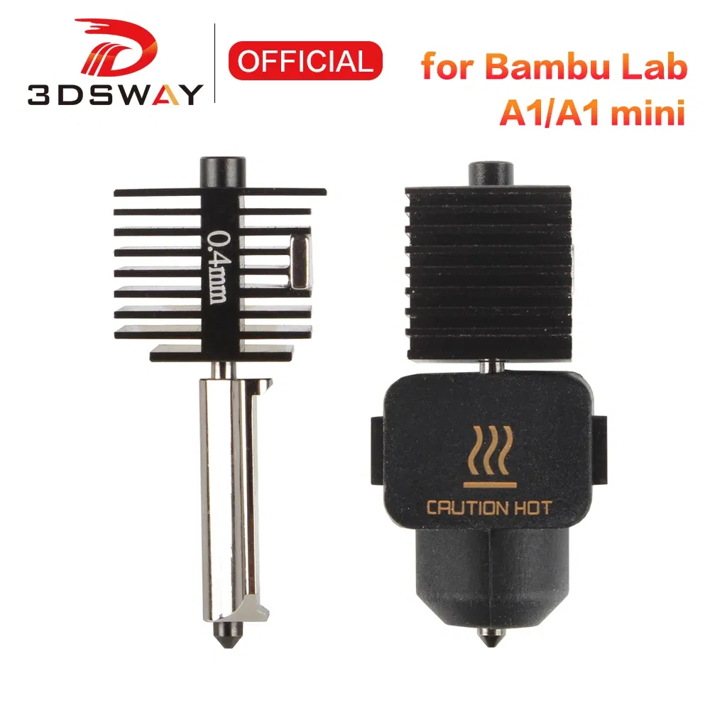 Color: Cyan - Hardened Steel Nozzle For Bambu Lab A1 mini Hotend Kit 0.4/0.6/0.8mm Fast Speed Bambulab A1 Hot End Assembly 3D printer part