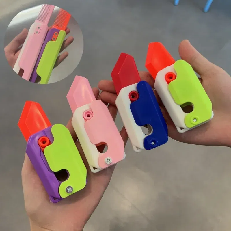 Color: Gold, Ships From: CHINA - Gravity Folding Claw Knife Radish Knife 3d Printing Gravity Knife Small Radish Knife Push Card Decompression Fidget  Mini Toy