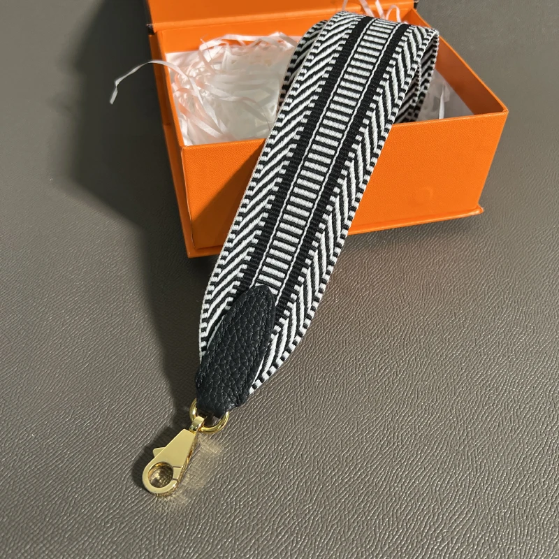 Color: Beige, Size: 1/2" - Hand-Sewn Leather Woven Canvas Shoulder Strap 5cm Wide Wax Line Herbag Evelyn Replacement Bag Accessory