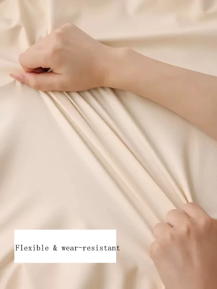 Color: Light Grey, Specification: 60*120cm - Solid color PU leather table cover fixable elastic tablecloth waterproof round square Table cloth custom table protector