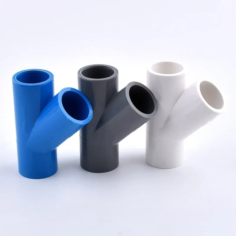 Color: WHITE, Diameter: 5/8'' - 1~10PCS I.D 20/25/32/40mm  PVC Oblique Tee 45 Degree Connector Garden Irrigation Aquarium Fish Tank Watering Fittings Joint