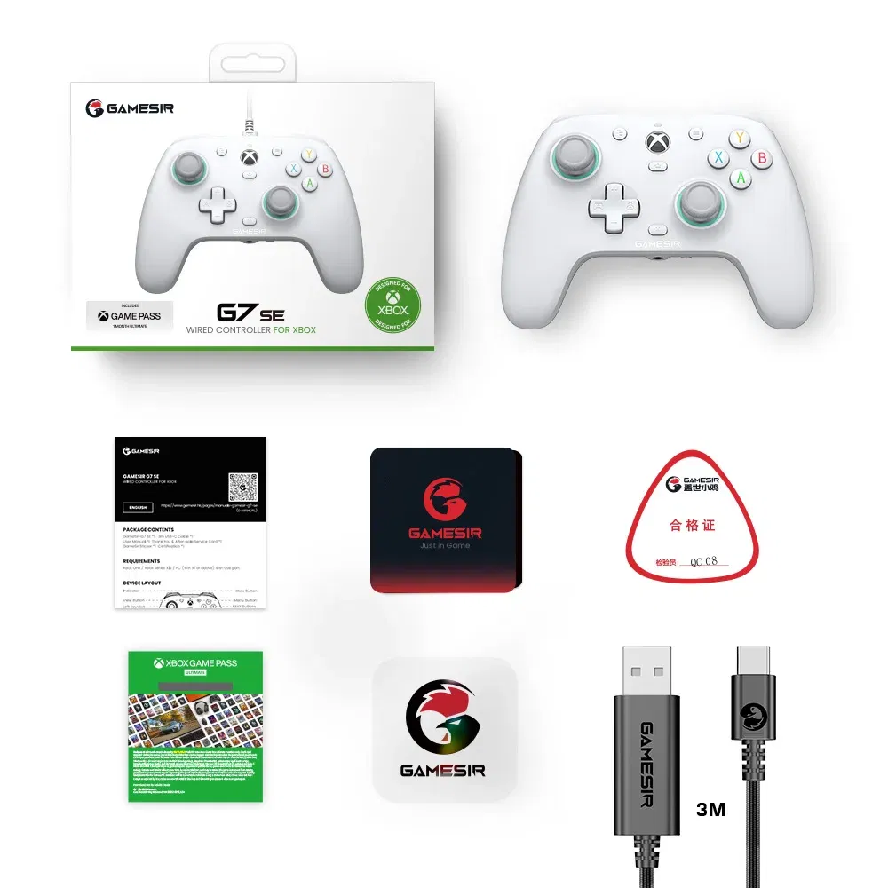 Color: WHITE, Ships From: United States - GameSir G7 SE Xbox Gaming Controller Wired Gamepad for Xbox Series X, Xbox Series S, Xbox One, with Hall Effect Joystick