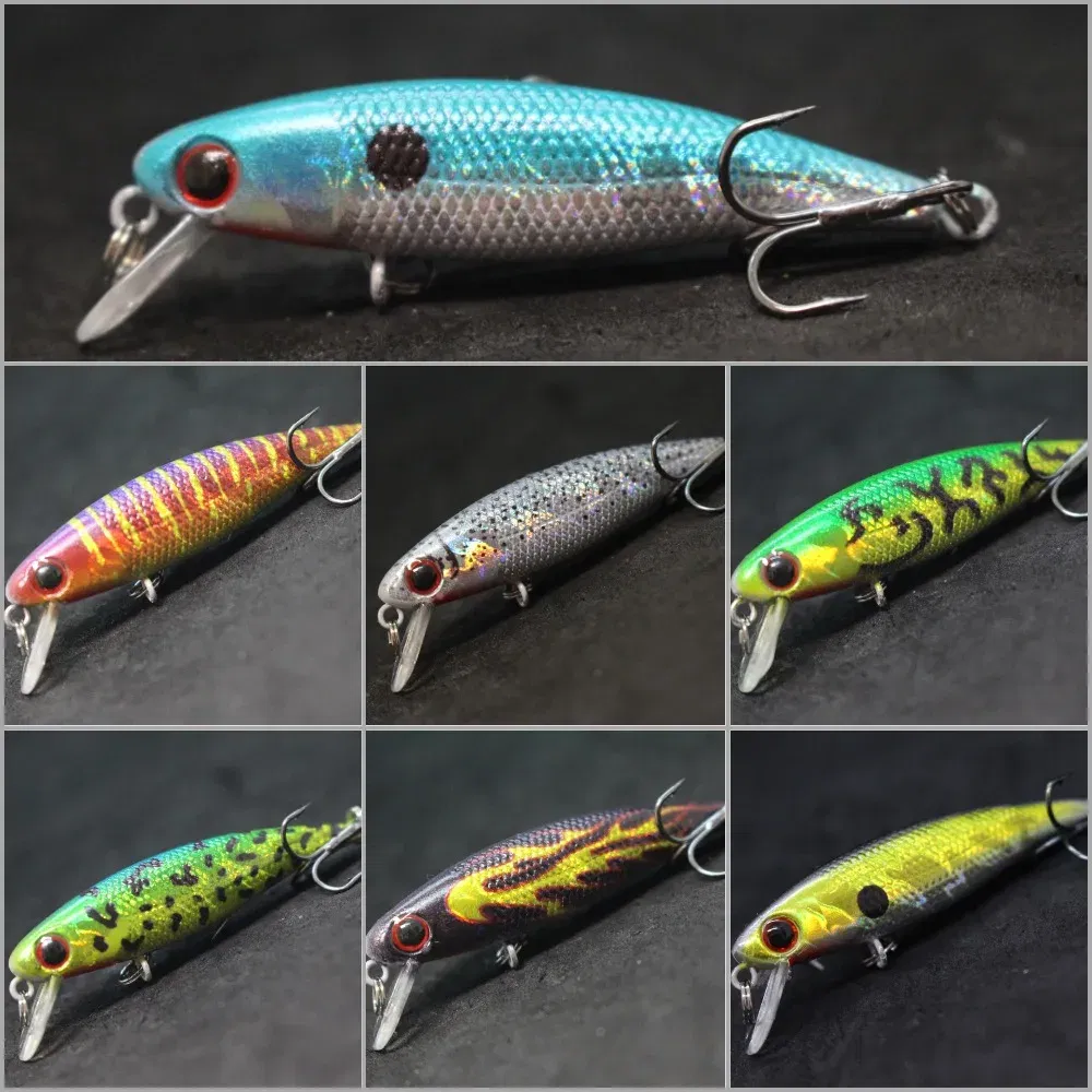 Color: Rosy Red - wLure Fishing Lure 4.5g 5.9cm Tiny Sinking Minnow Carp Fresh Water Use Wild Wobble Bronzing and Plating Painting M639