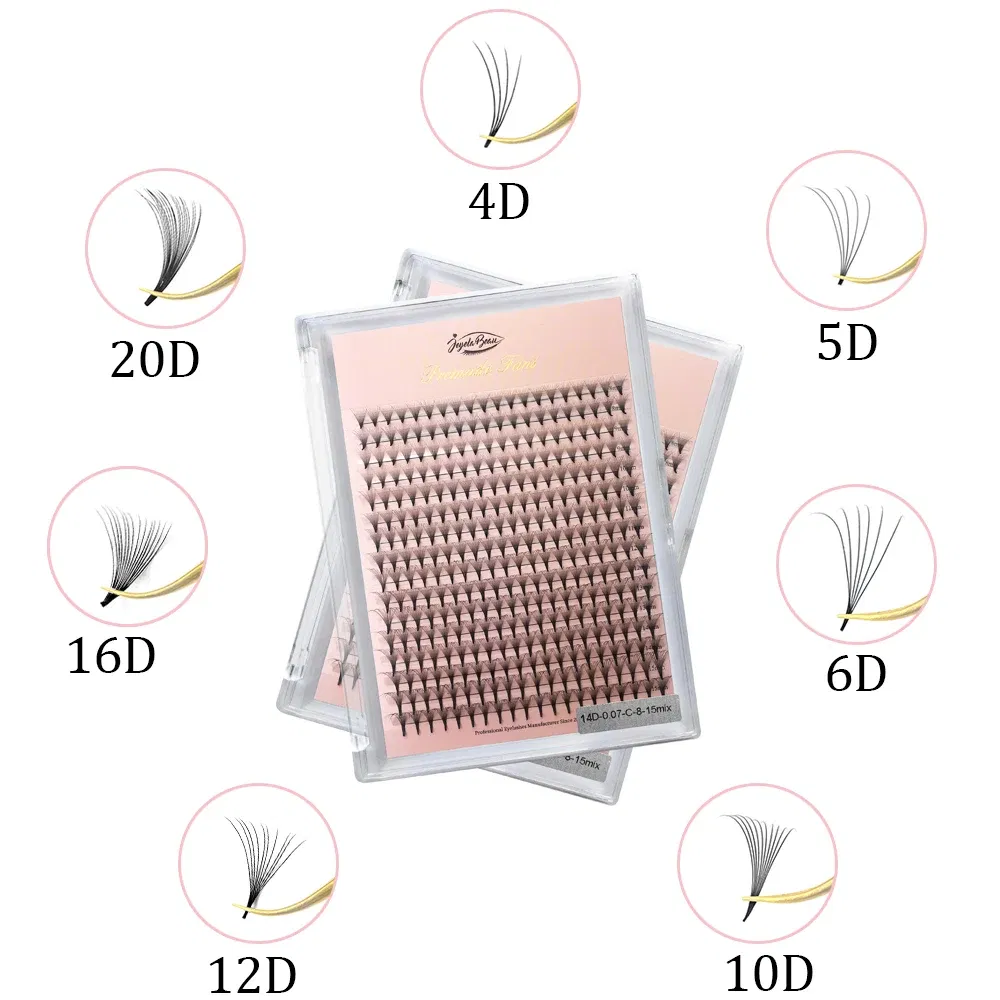 Color: Dark Green, Curl: C, Thickness: 0.07mm, Length: 15mm, Ships From: CHINA - Goddess Premade Volume Fans 5D 6D 10D 12D 14D 16D 20D  Individual Lashes Extension Pointy Stem Russian Volume Fans 120/320 fans