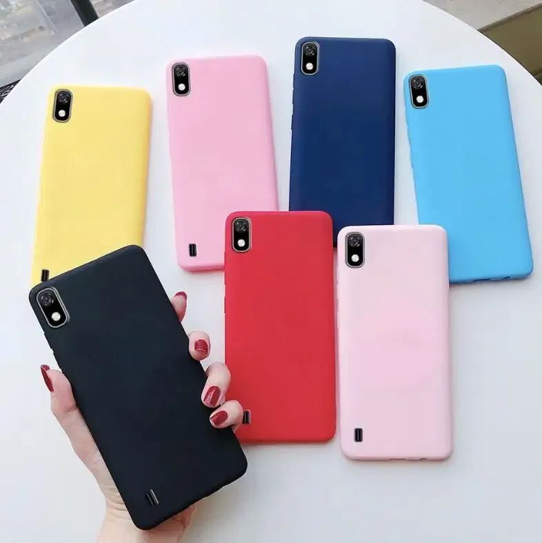 Color: Red, Material: Plastic - Candy color Phone Case For Samsung galaxy A10 A20 A20E A30 A40 A50 A70 S A01 A11 A21 A31 A41 A51 A71 4G Silicone TPU Back Cover