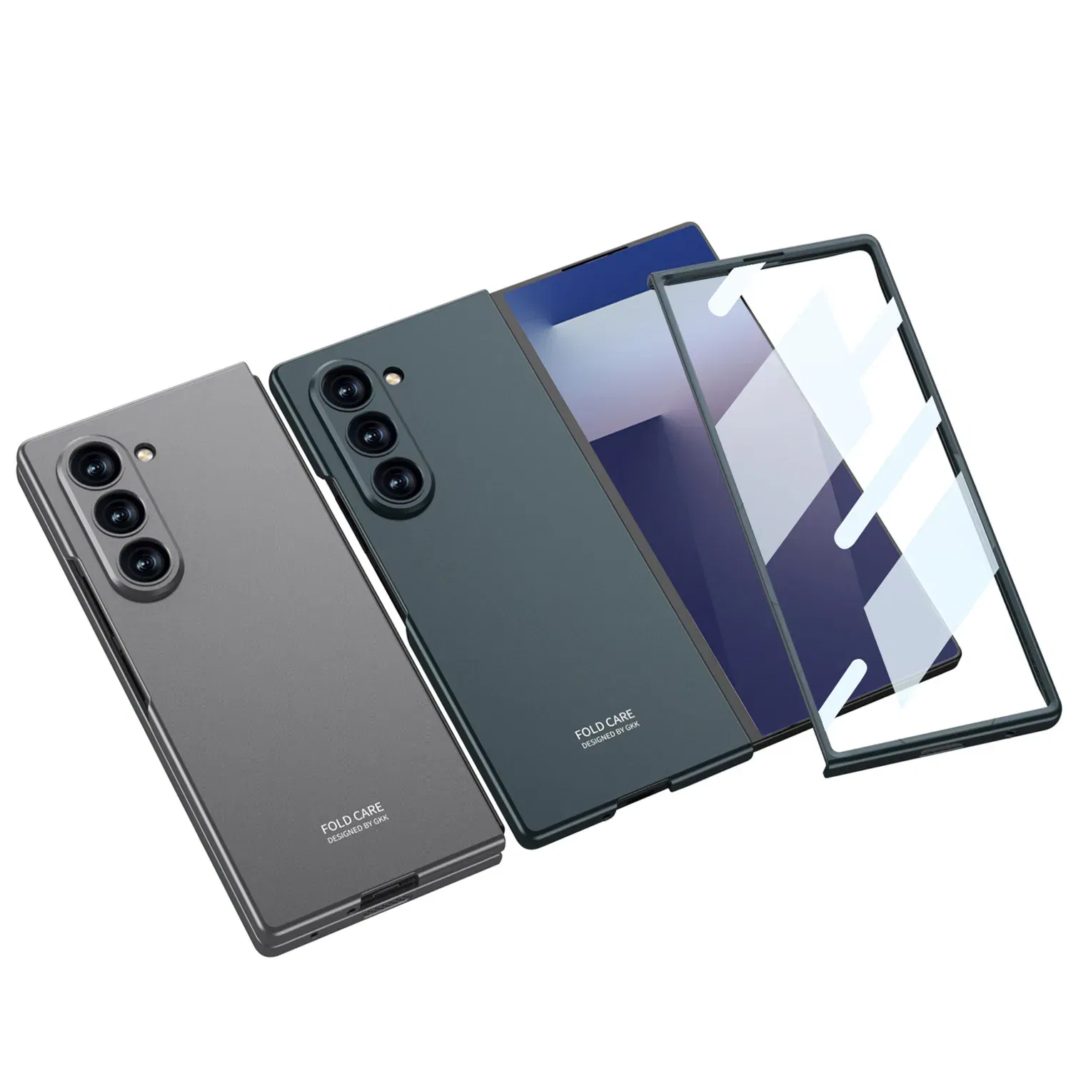 Color: Clear, Compatibility by Model: Galaxy Z Fold7 - Shockproof Armor Plastic Phone Case for Samsung Galaxy Z Fold 7 Outer Screen Glass Protective Matte Cover for Galaxy Z Fold 7
