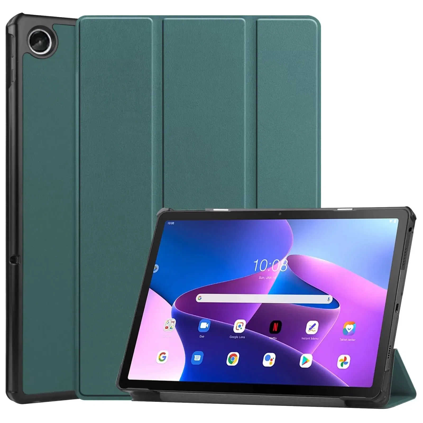 Color: Gold, Size: Thirteen, Ships From: CHINA - For Lenovo Tab M10 HD 2nd Gen Case TB-X306F X306X Tri-Fold Stand Wake/Sleep Magnetic Protective Shell  PU Leather Tablet Cover