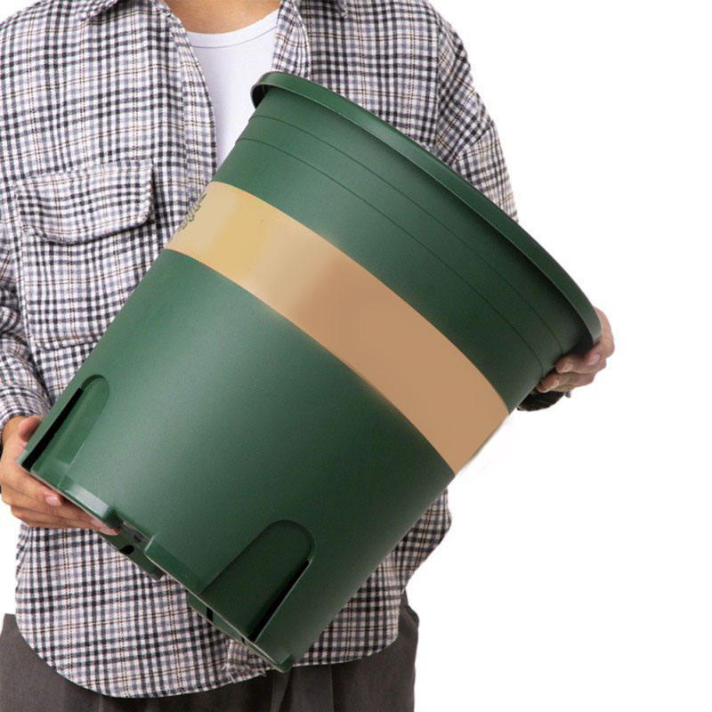 Color: Pink - Large Round Short Flower Pot Control Root Rose Pot Planting Seedling Thickening Plastic Flower Gallon Pot or Tray Potted Plants