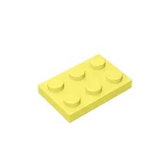 Color: Light  Blue - Gobricks GDS-510 Plate 2 x 3 compatible  with lego 3021 pieces of children's DIY building block Particles Plate DIY