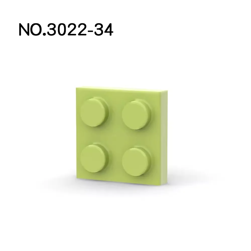 Color: Silver - 20Pcs  MOC Parts 3022 94148 Plate 2 x 2 Compatible Bricks DIY Assmble Building Blocks Particle Kid Puzzle Brain Toy Birthday Gif