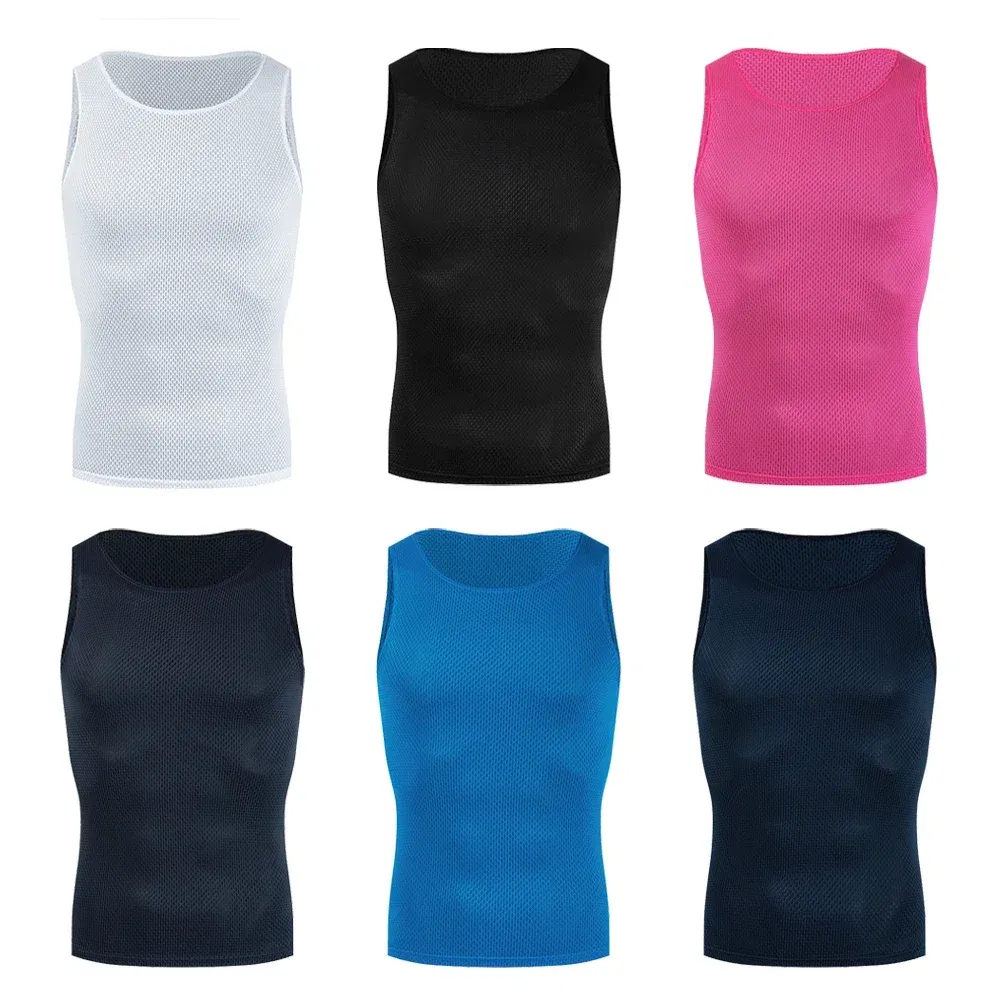 Color: Blue, Size: L - Cycling Base Layers Reflective Vest White Cycling Jersey Undershirt Quick Dry Elastici Vest Road Bike Jerseys