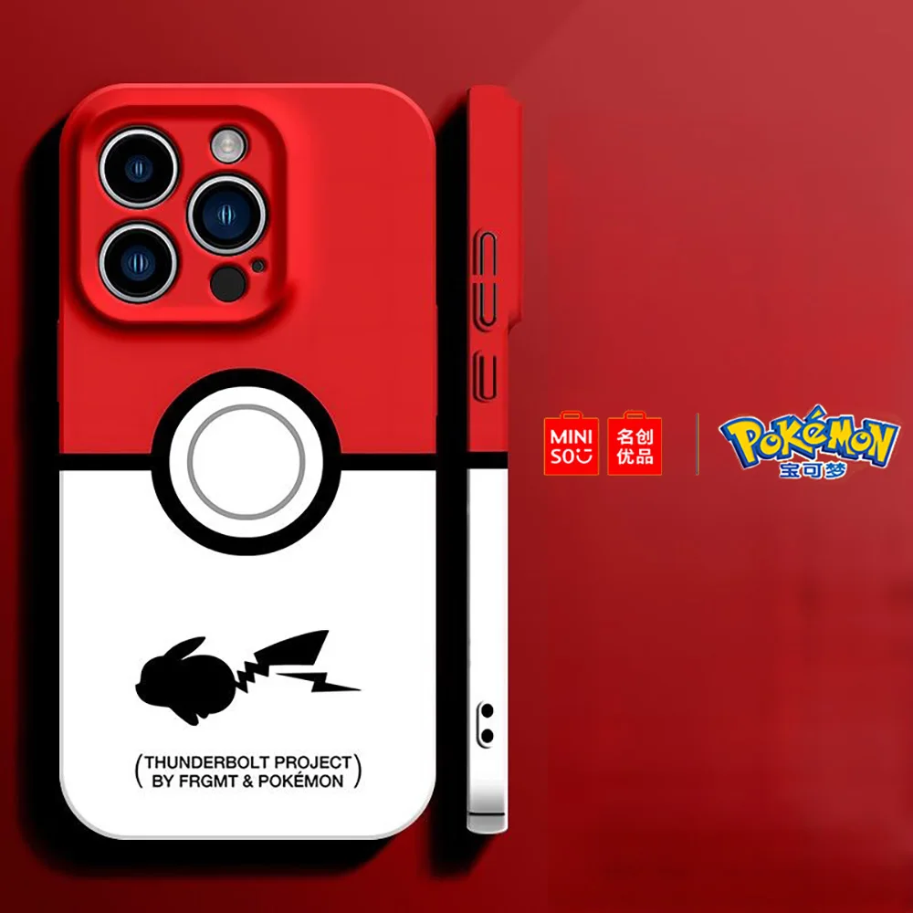 Color: Brown, Material: ABS - Miniso Pokemon Collaboration Pikachu Gengar Phone Case For iPhone 15 14 13 11 12 16 Pro Max Plus X XR Girl Silicone Phone Case