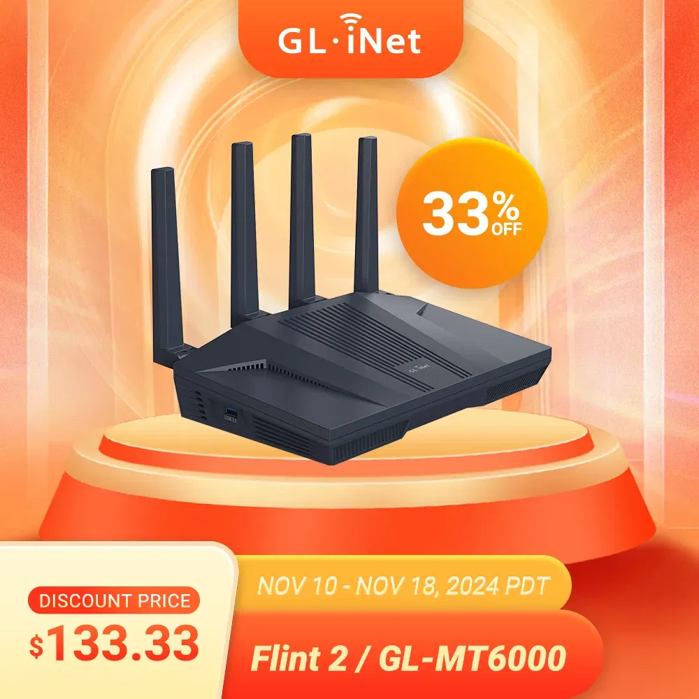 Color: WHITE, Ships From: CHINA - Top Flint 2 GL-MT6000 home and office router, 8-Stream Wi-Fi 6 technology,OpenWrt,2.5G Ethernet ports,Parental control