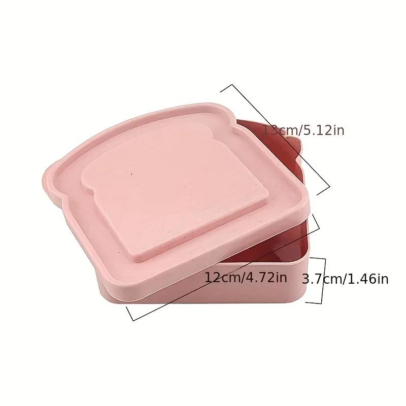Color: GRAY - 2025 sonic Sandwich Containers Lunch Toast Storage Box With Lid Portable Food Storage Reusable Microwave Lunch Sandwich Box