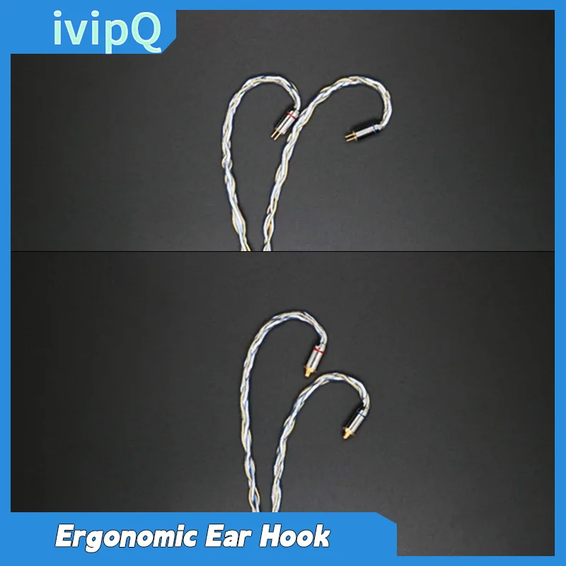 Color: Dark Grey - ivipQ 8-Core Earbud Wire 7N Litz OCC and 6N Gilt OCC Mixed Cable 2.5mm/3.5mm/4.4mm/MMCX/2PIN/0.78mm Earphone Upgrade Line