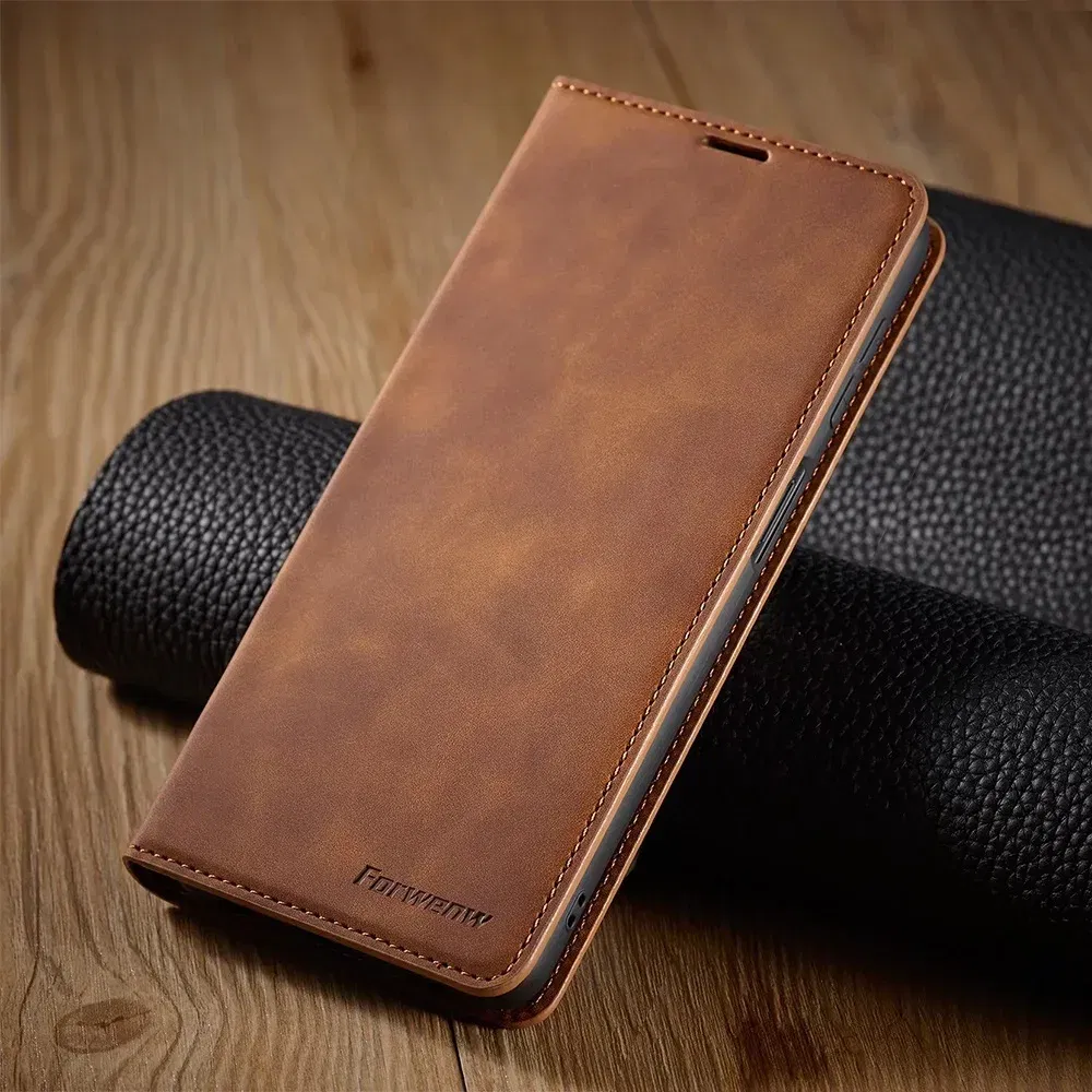 Color: Brown, Material: Leather - Leather Case for Samsung Galaxy A54 A53 A34 A33 A14 A13 A15 A25 A12 A22 A32 A52s A6 A7 A10 A20e A40 A50 A70 A21s A31 A41 A51 A71