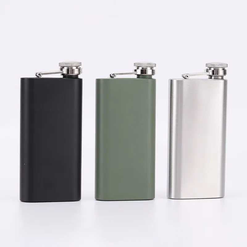 Color: WHITE, Ships From: CHINA - 5oz Portable 304 food grade Square Flagon Whiskey Vodka Wine Pot Hip Flask Set Alcohol Drinking pocket Bottle outdoor camping