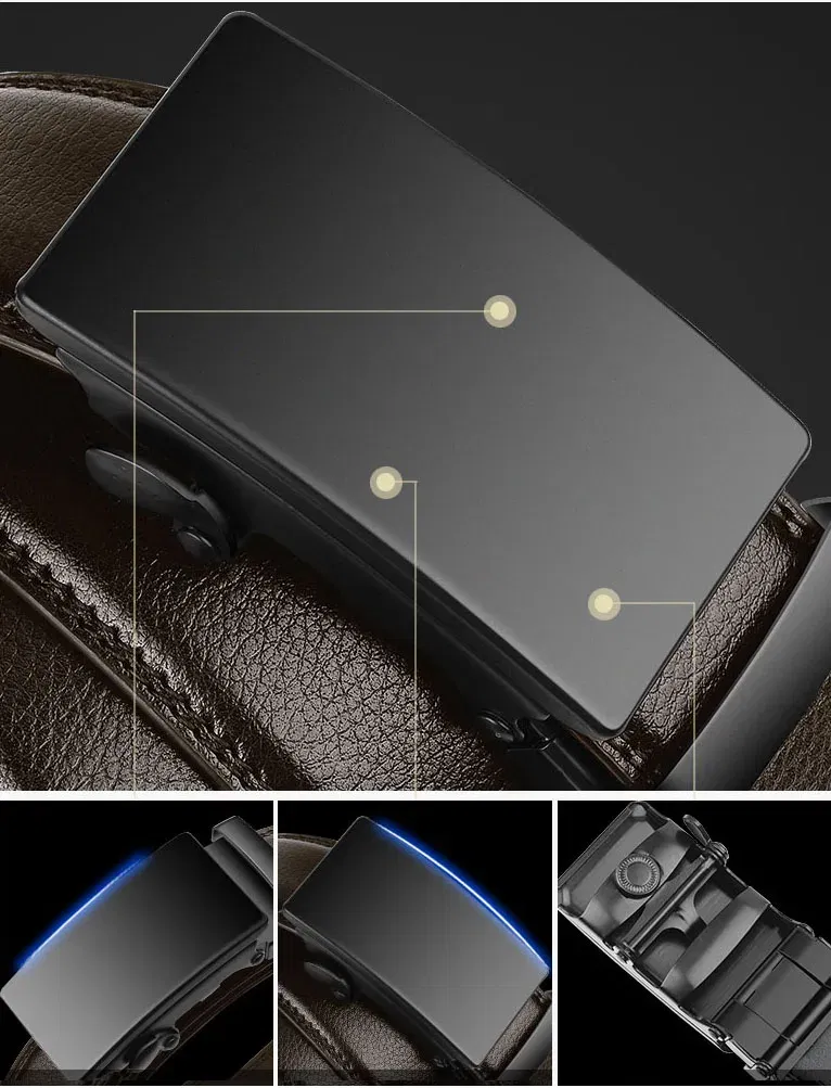 Color: black, Belt Length: 120cm - Famous Brand Business Belt Men Top Quality PU Luxury Leather Waist Strap Black Male Automatic Buckle Jeans Belts for Men