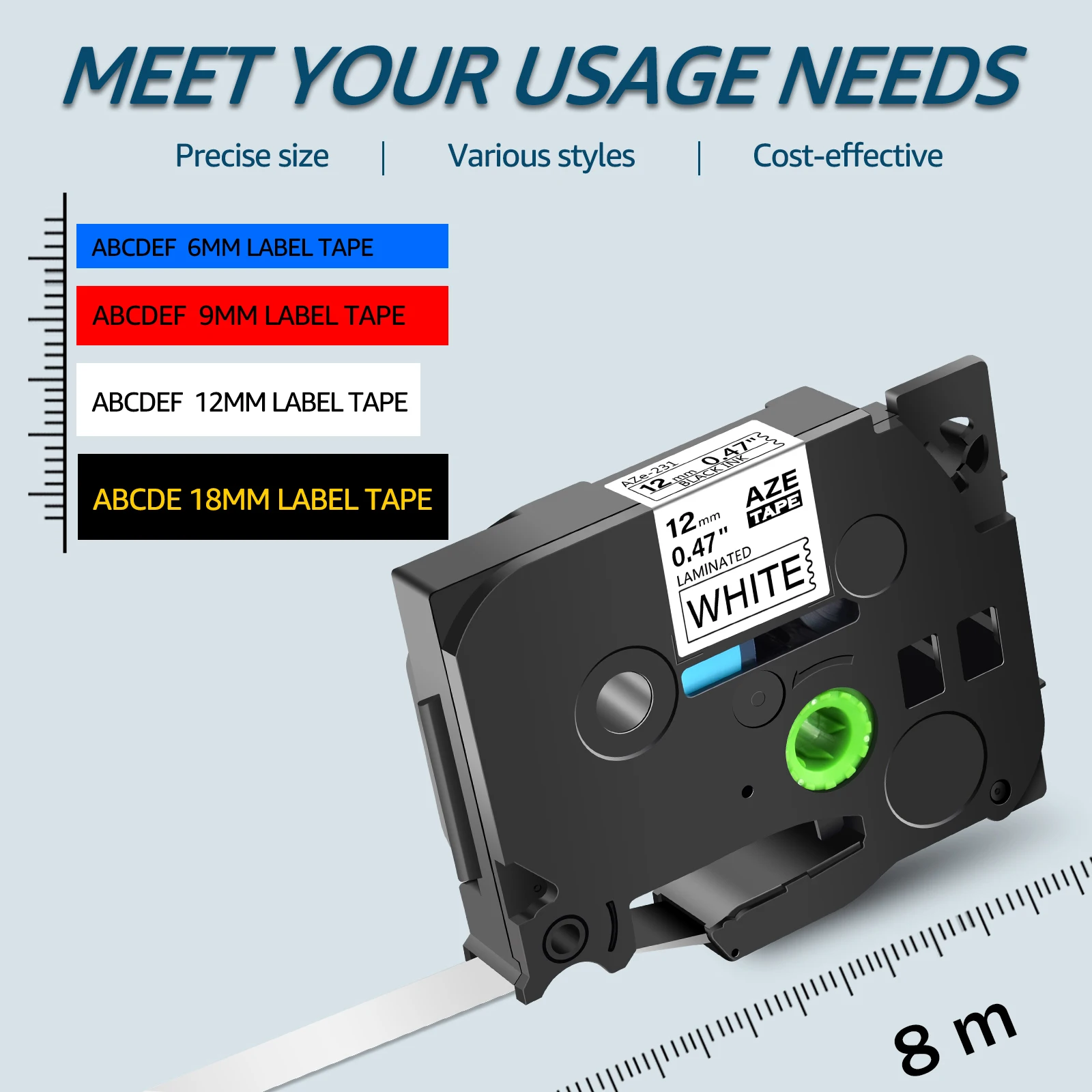 Color: LC, Width: 18mm - Greencycle 10PK TZe 231 Label cassettes Compatible for Brother Ptouch Printer Black on white Label tape 6mm 9mm 12mm 18mm 24mm