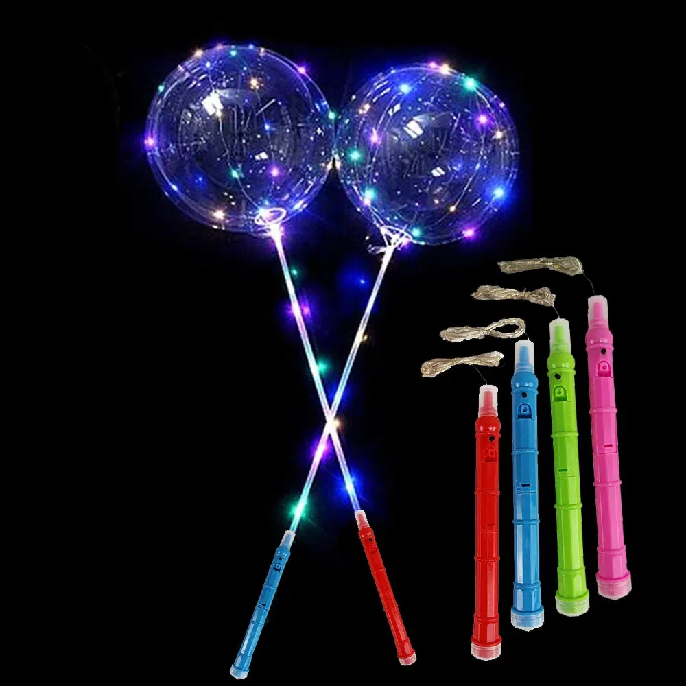 Color: Marble, Ballon Size: 10inch, Shape: Z - 1/5/10/20/30pcs LED Light Up BoBo Balloons Colorful 3 Levels Flashing Handle 20 Inches Bubble Balloon 70cm Stick