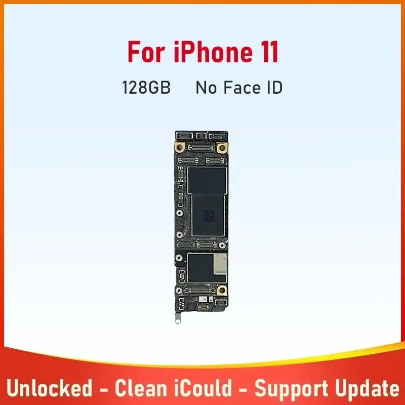 Color: Red, Ships From: CHINA - New Phone Motherboard for iPhone 11 64g 128g 256g Mainboard With Face ID Unlocked Logic Board With Cleaned iCloud Support Update