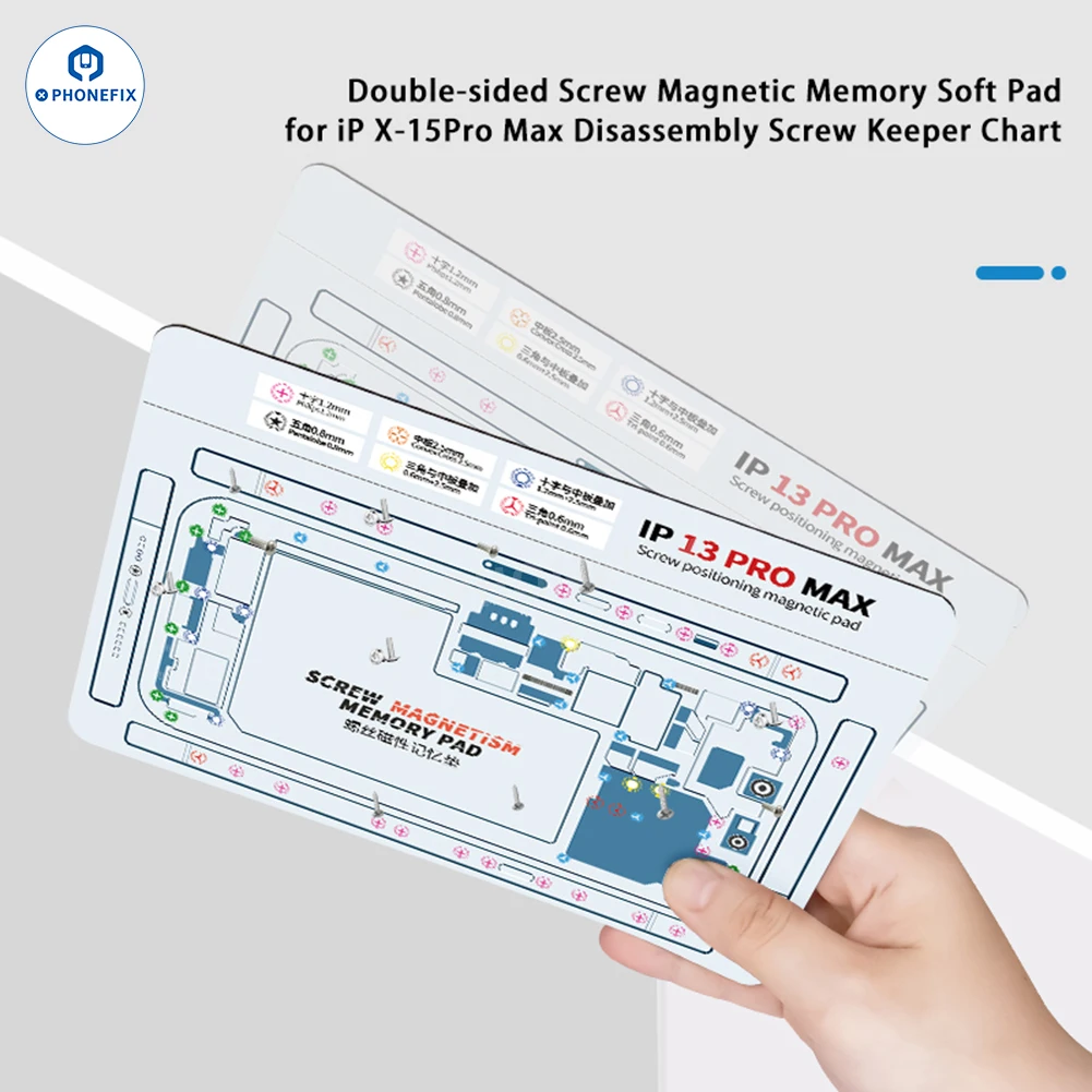 Color: Beige - Soft Magnetic Screw Positioning Keeper Chart for iPhone X-15Pro Max Disassembly Double Sided Screw Setting Opening Guiding Mat