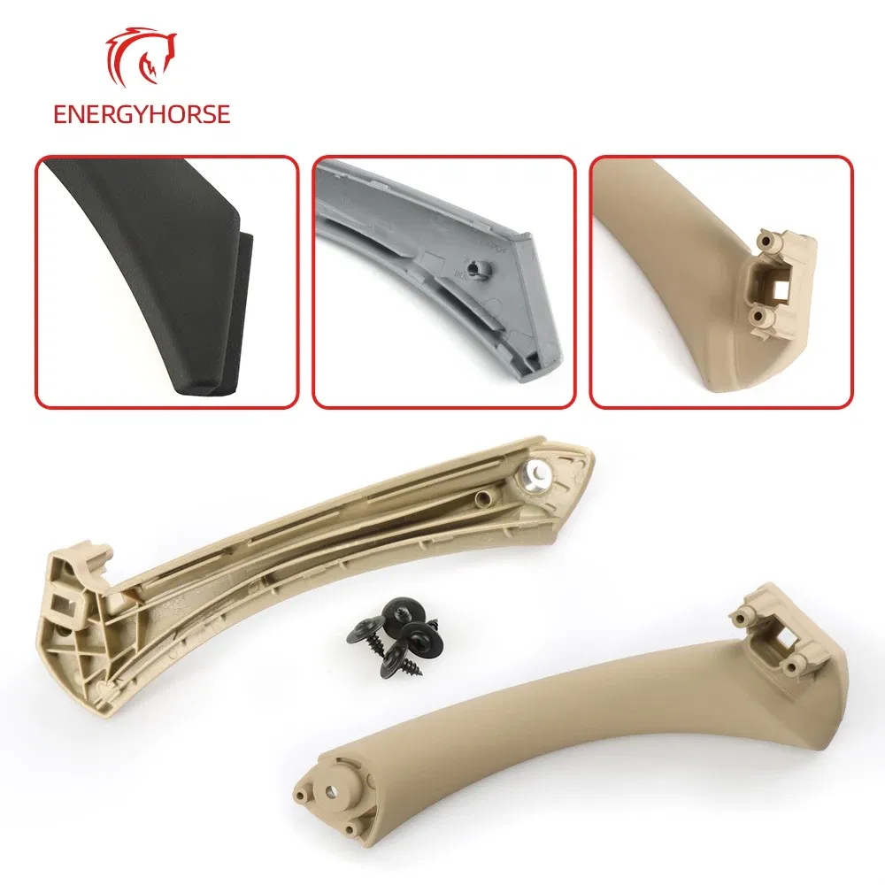 Color: black - Car Inner Handle Interior Door Panel Pull Trim Cover Black Left Right for BMW 3 Series E90 E91 316 318 320 325 328