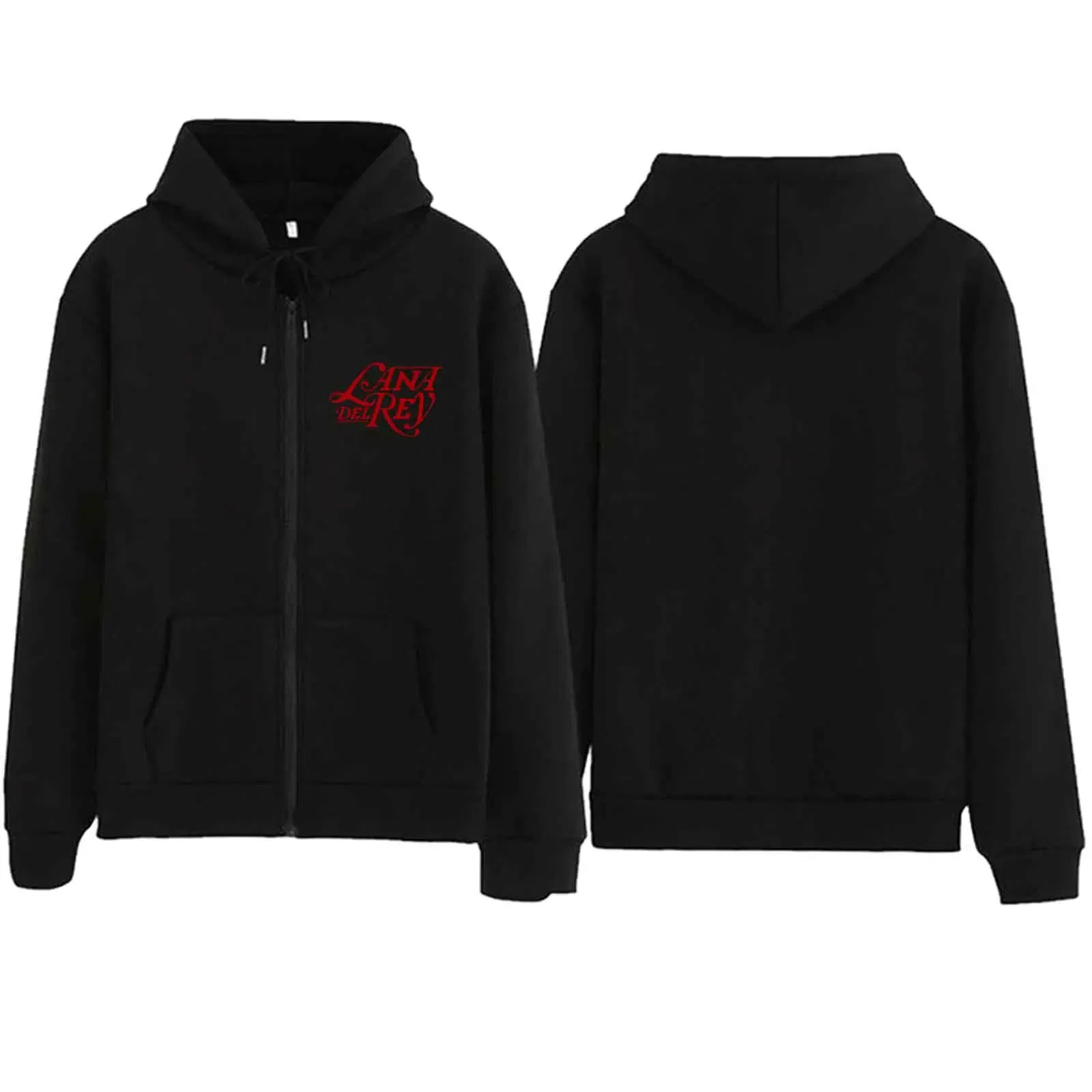 Color: black, Size: XXL - Lana Del Rey Zipper Harajuku Streetwear Printing Music Fans Gift Hoodie Casual Pullover Tops Hoodie 2024 V-Neck Sweatshirts