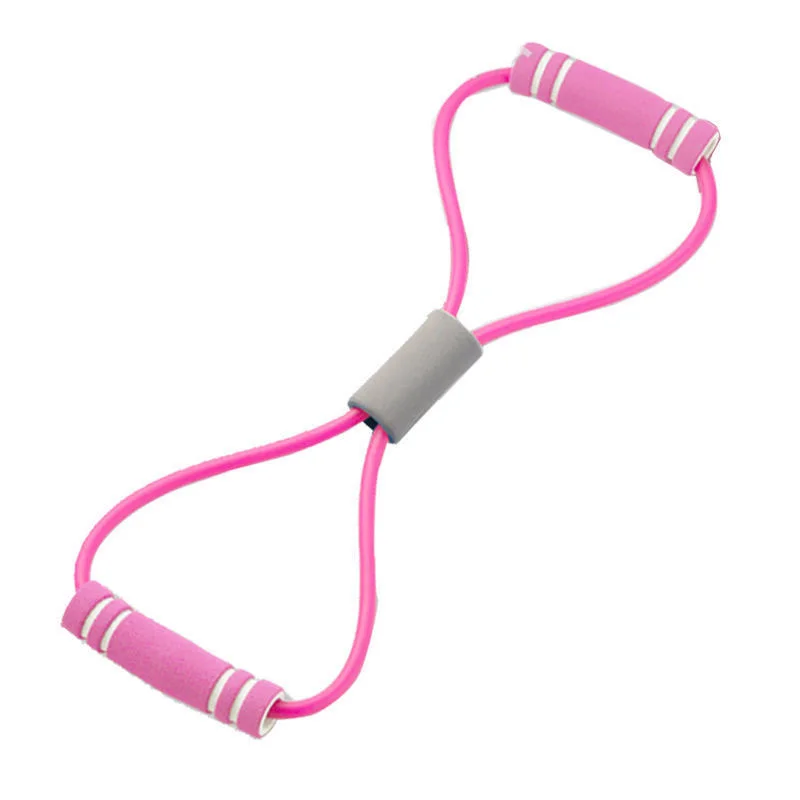 Color: Pink - 8-Shaped Tensile Strength Machine, Back Trainer, Chest Expander, Open Shoulder Beauty, Back And Shoulder Tension Rope