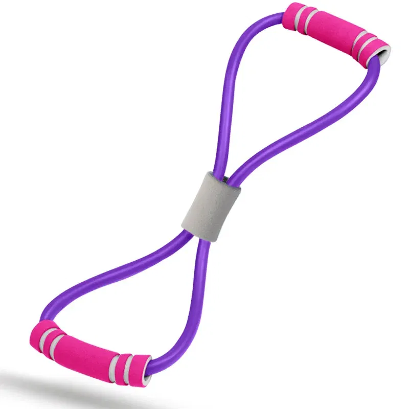 Color: Pink - 8-Shaped Tensile Strength Machine, Back Trainer, Chest Expander, Open Shoulder Beauty, Back And Shoulder Tension Rope