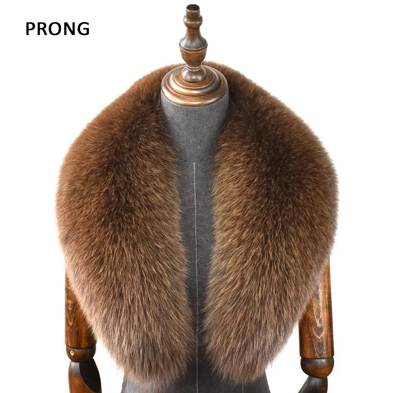 Color: army green, Size: XXL - 100% Natural Real Fox Fur Collar For Women Men Coat Jacket Fur Scarf Winter Extra Large Size Neck Warmer Fur Scarf Shawls Wraps