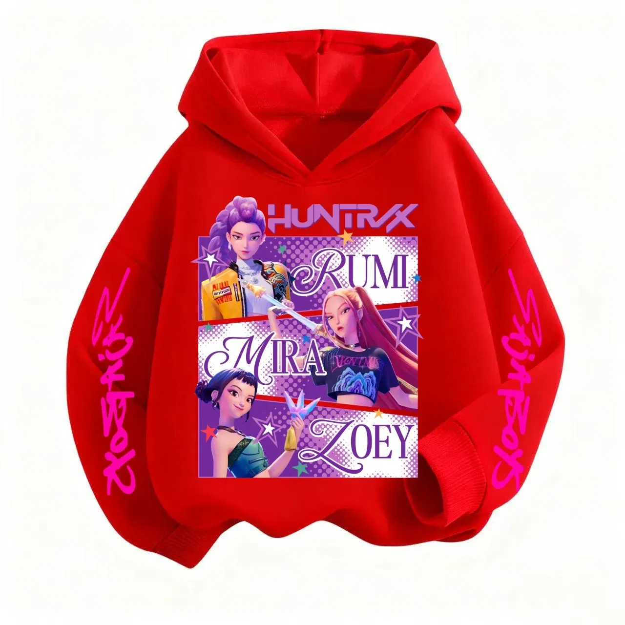 Color: Orange, Kid Size: 9 - Pure Cotton KPop Demon Hunters Mira Kids Hoodie Clothes Teen Boys Girls Clothing Fashion Clothes Spring Autumn Sweatshirt