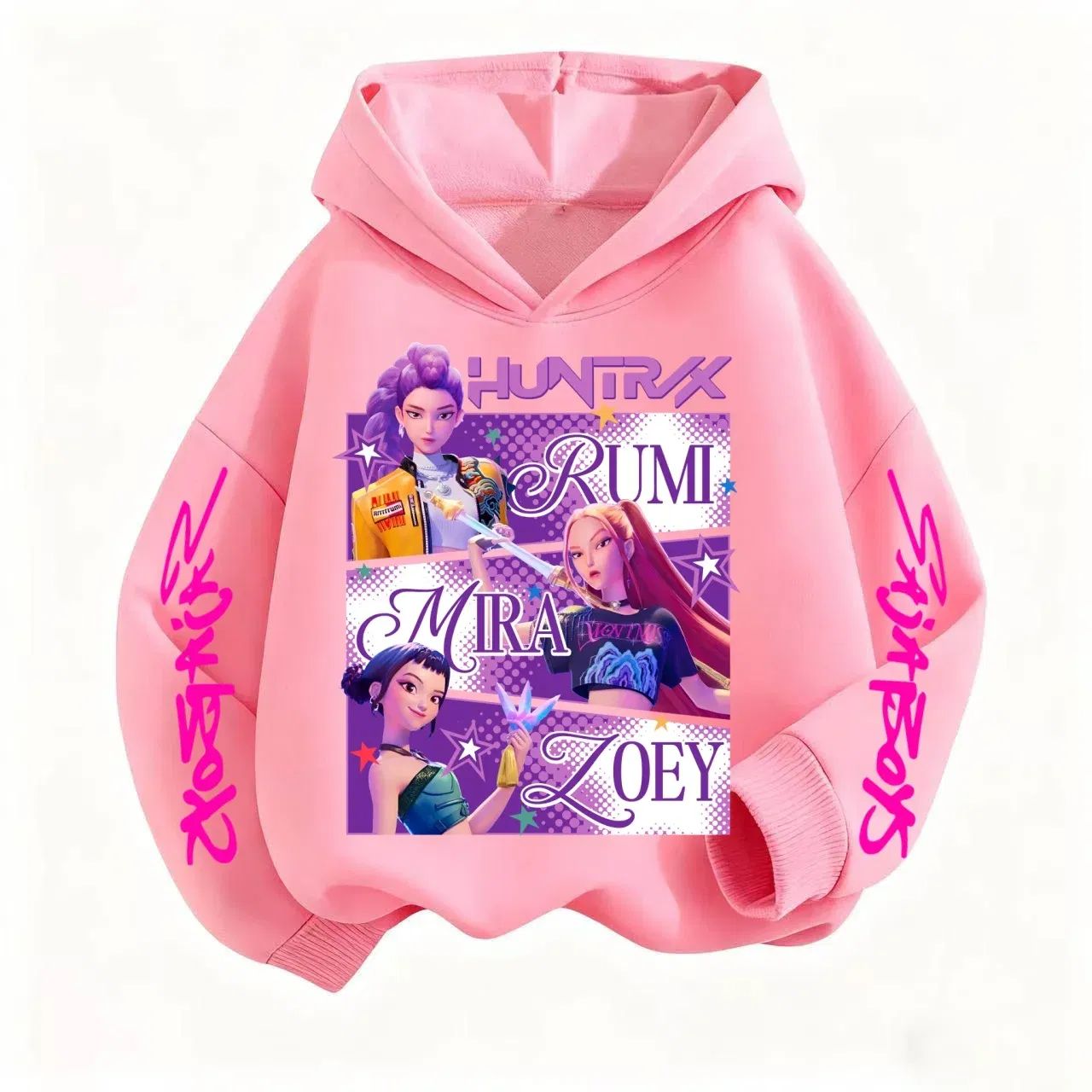 Color: Orange, Kid Size: 9 - Pure Cotton KPop Demon Hunters Mira Kids Hoodie Clothes Teen Boys Girls Clothing Fashion Clothes Spring Autumn Sweatshirt