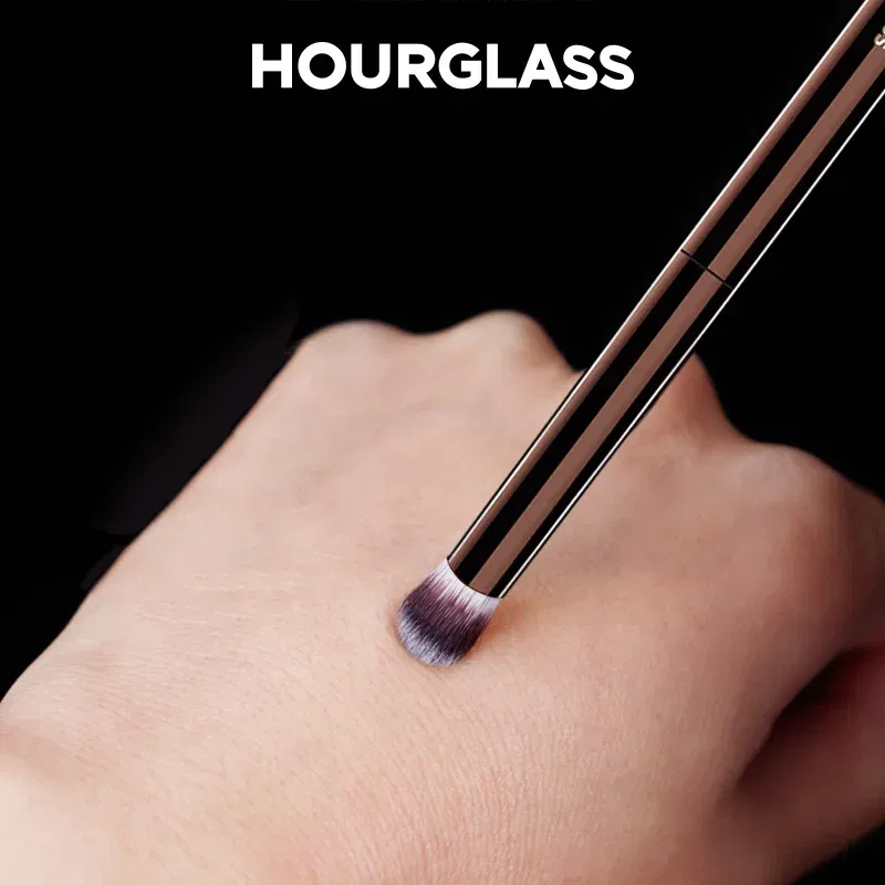 Handle Color: army green - Hourglass Makeup Brushes Powder Foundation Concealer Blusher Bronzer Eye Shadow Eyebrow Eyeliner Sculpting Brush