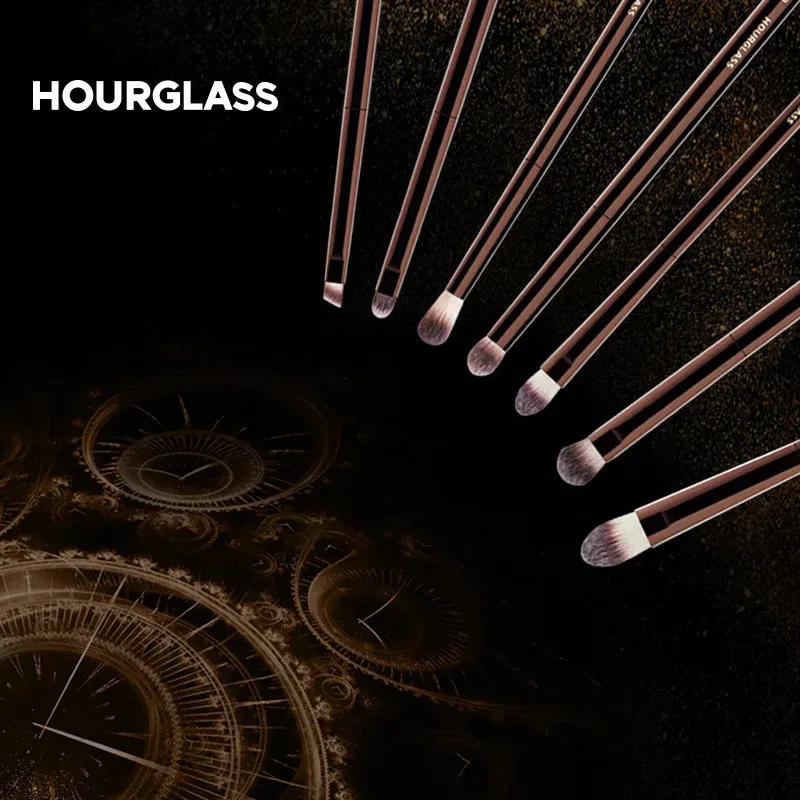 Handle Color: army green - Hourglass Makeup Brushes Powder Foundation Concealer Blusher Bronzer Eye Shadow Eyebrow Eyeliner Sculpting Brush