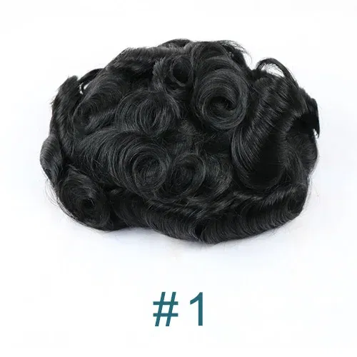 Toupee Color: 1740#, Toupee Density: 130%, Length: 6 inches, Toupee Size: 6x9, Toupee Design: free - 20MM Curly Brown Black Super Durable Mono Lace&Pu Mens Toupee Wig Human Hair 15mm Capillary Prosthesi Weave Replacement For Male