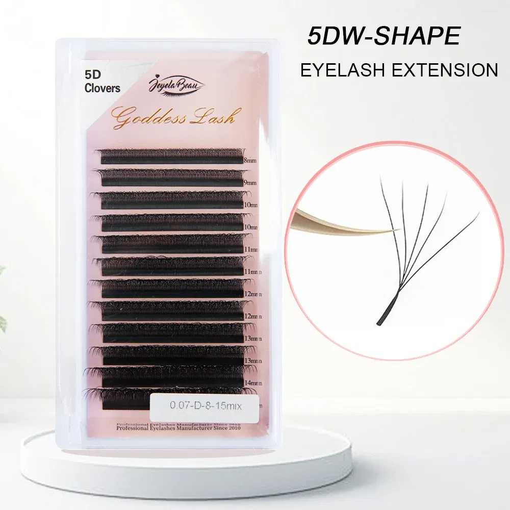 Color: LIGHT BLUE, Curl: D, Thickness: 0.07mm, Length: 9mm, Ships From: CHINA - Goddess 3D/4D/5D/6D/7D/8D W Shape lashes 4D Premade Fan Lash Extensions 0.07 C/D Curl Natural Soft High Quality Idividual Lashes