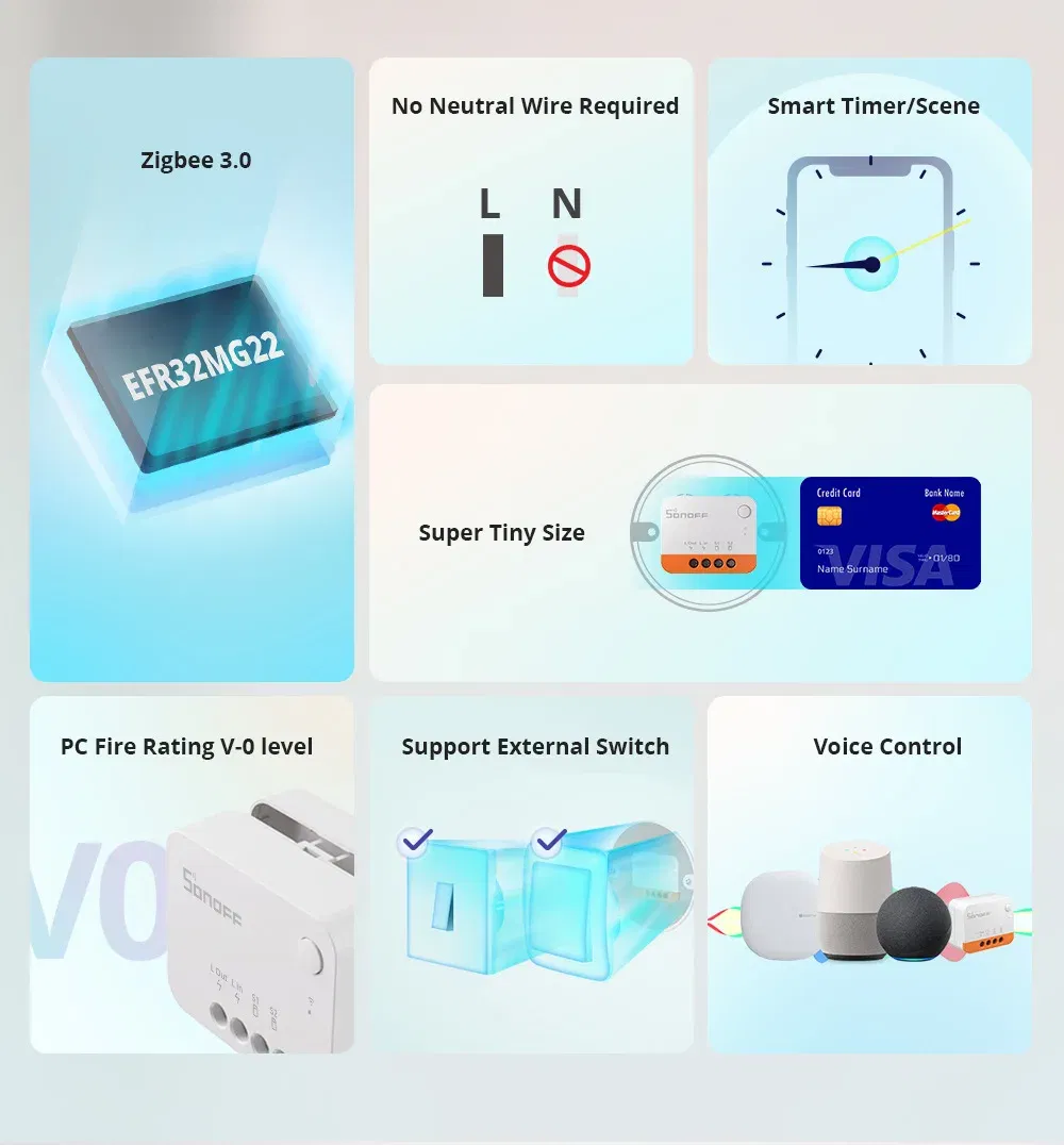 Bundle: Bundle7, Ships From: CHINA - SONOFF ZBMINI L2 Extreme ZigBee Smart Switch No Neutral Wire Required DIY Two-Way Control with Zigbee Hubs Bridge Alexa Google