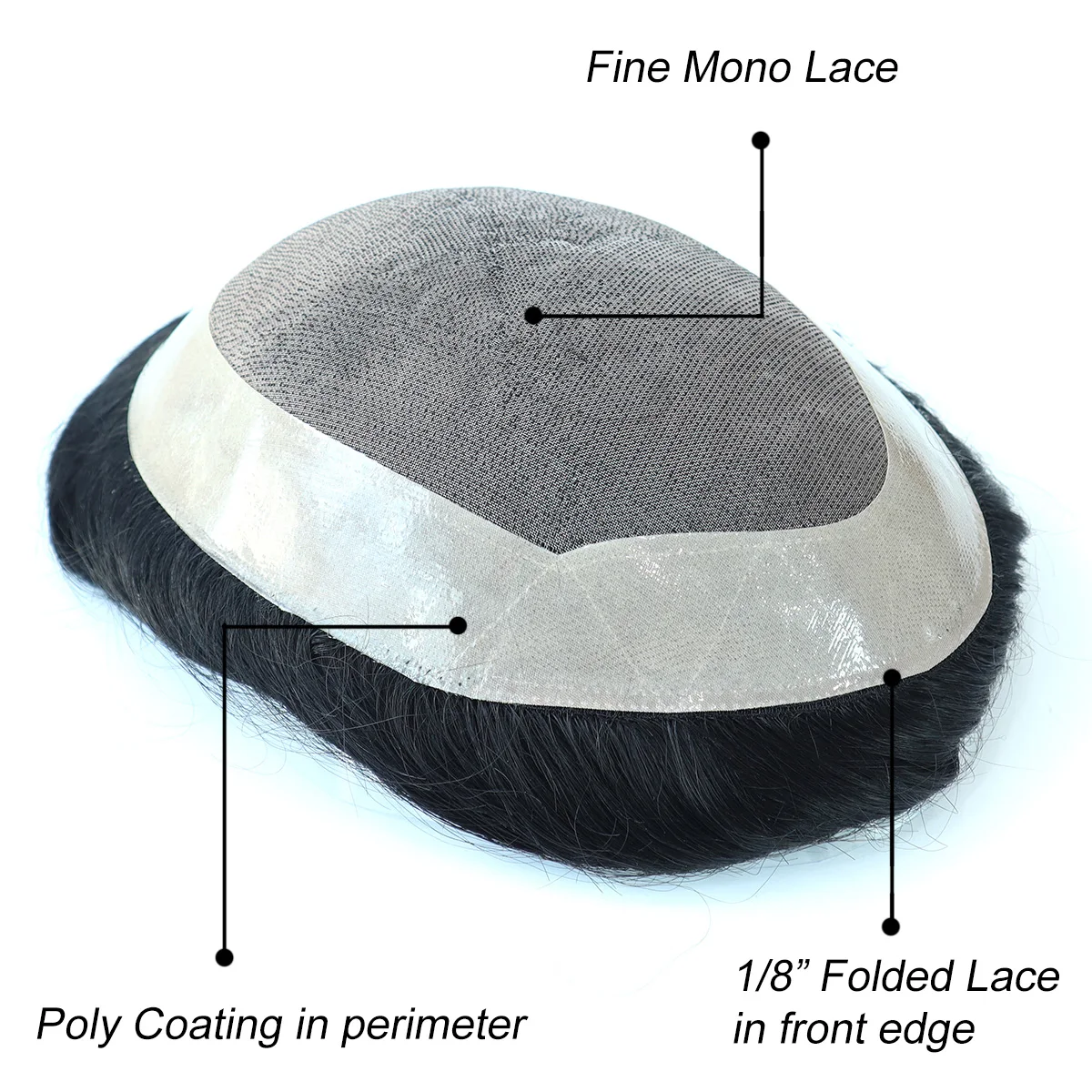 Toupee Color: 1b#, Toupee Density: 130%, Length: 6 inches, Ships From: CN, Toupee Size: 8x10, Toupee Design: free - Hywel 6 Inches Fine Mono Men Toupee Hair Men's Capillary Prosthesis Men's Wigs Replacement System Hair Natural Black Hair Units
