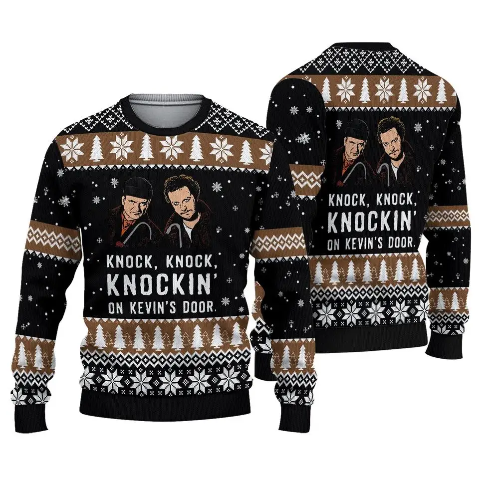 Color: GRAY, Size: XS - New Style Sweatshirt For Spending Christmas Alone At Home Ugly Christmas Pullover 2026 Fashionable Casual Couple Sweatshirts