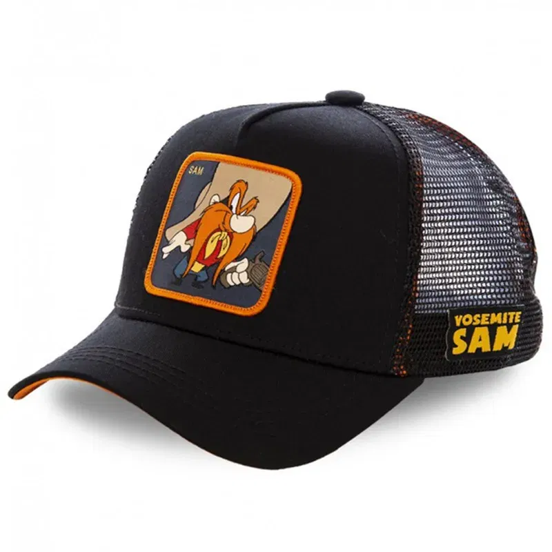 Color: Lemon yellow - High Quality Disney Styles Anime Cartoon Snapback Cotton Baseball Cap Men Women Hip Hop Dad Mesh Hat Trucker Hat Dropshipping