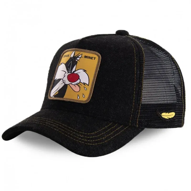 Color: Lemon yellow - High Quality Disney Styles Anime Cartoon Snapback Cotton Baseball Cap Men Women Hip Hop Dad Mesh Hat Trucker Hat Dropshipping