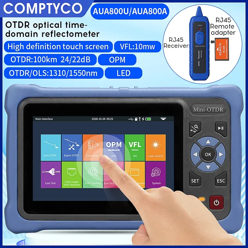 Color: Pink, Ships From: CHINA - Top MINI OTDR 1310/1550nm 26/24dB Fiber Optic Reflectometer Touch Screen VFL OLS OPM Event Map Ethernet Cable Tester